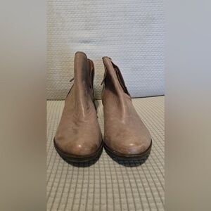 Lucky Brand Brown Ankle Booties with Suede Finish